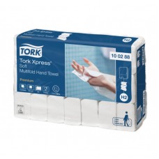 Полотенца бумажные листовые Tork Premium H2 100288, 2-слойные, М-сложения, 110л